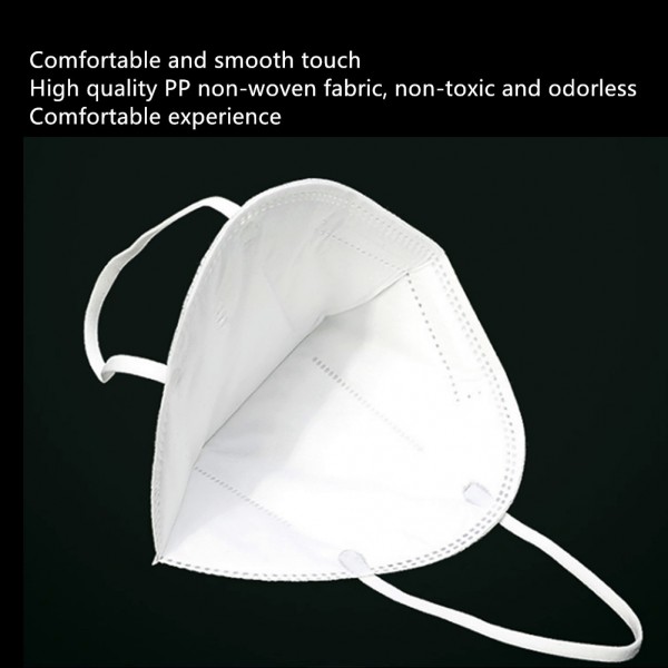 Pack of 5 Face Masks FFP2 N95 Mask Hygiene Respirator With Adjustable Nose Clip for Perfect Tight Seal Full Face Protection Face Mask Against fine Airborne Particles, Germs, Dusts, Mists, Pollutants