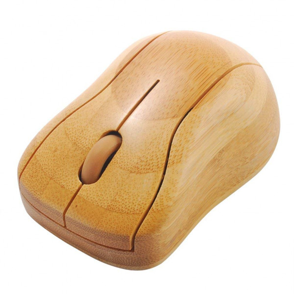 Wireless Optical Bamboo Mouse with USB Receiver for Notebook, PC, Laptop, Computer, Macbook