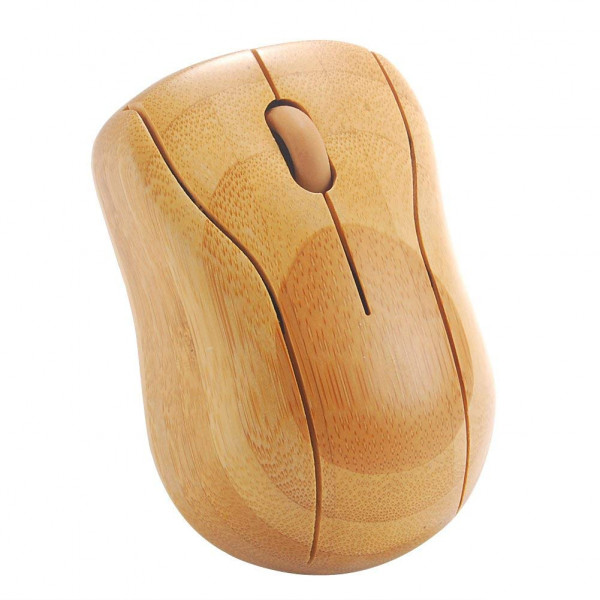 Wireless Optical Bamboo Mouse with USB R...