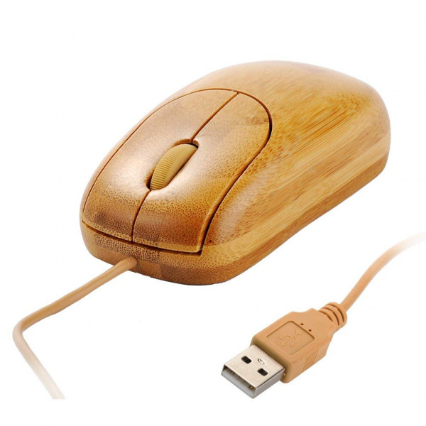 Forrader Handmade Bamboo 800 DPI 55 inch Length Cable Wired USB Mouse Mice