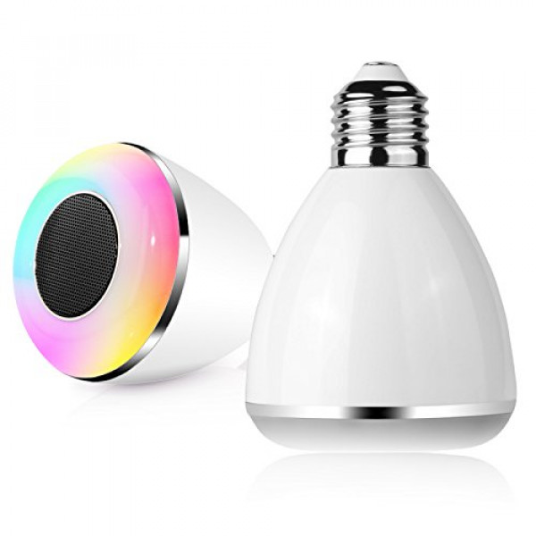 Farsler BL08A Wireless Bluetooth 4.0 Speaker Smart LED Light bulb Smartphone Controlled Dimmable Multicolored Color Changing Lights Works with iPhone Android Phone and Tablet 